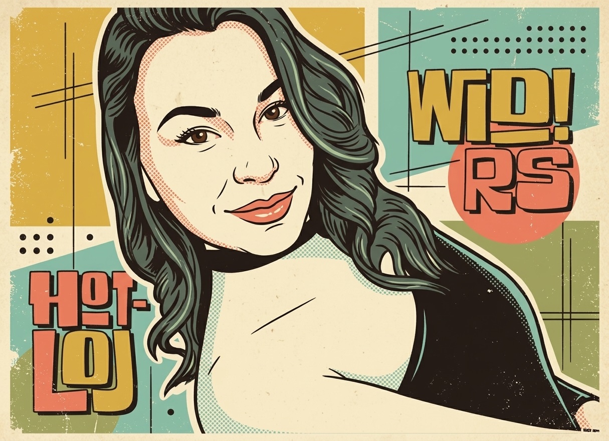 Prompt Sabor dos Anos 50 Retrato Realista em Pôster